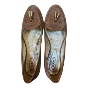 Tod's Tan Soft Suede Minimalist OldMoney QuietLuxury Loafers Ballet Flats sz7.5